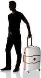 DELSEY Paris Luggage Chatelet Hard+ Medium Checked Spinner Suitcase Hardside with Lock, Champagne
