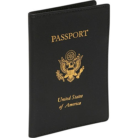 Royce Leather Rfid Blocking Passport Travel Document Organizer In Leather, Black 1