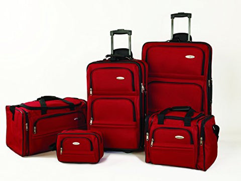 Samsonite 5 Piece Nested Luggage Set, Red