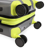 Hurley Suki Hardside Spinner Check In Luggage 29", Light Grey/Neon