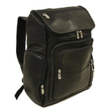 Piel Leather Multi-Pocket Laptop Backpack, Black, One Size