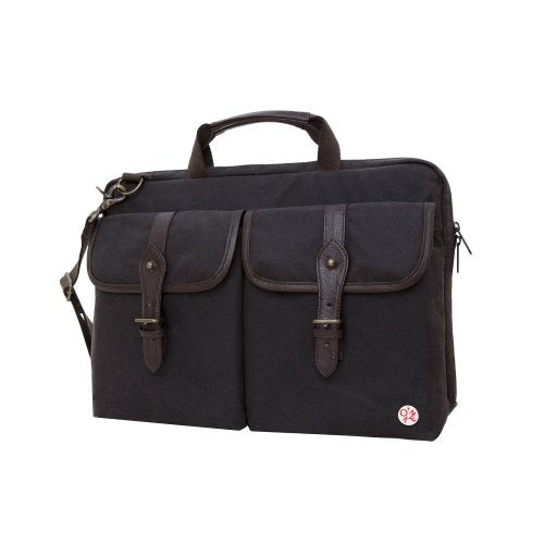 Token Bags Waxed Knickerbocker Laptop Bag 15 Inch, Dark Brown/Dark Brown, One Size