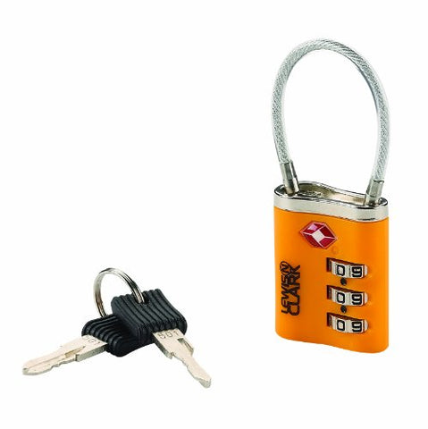 Lewis N. Clark Travel Sentry Combo Lock With Keys, Orange, One Size
