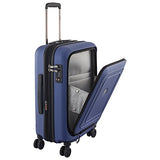Delsey Luggage Cruise Lite Hardside 21" Carry on Exp. Spinner W/ Front Pocket, Blue