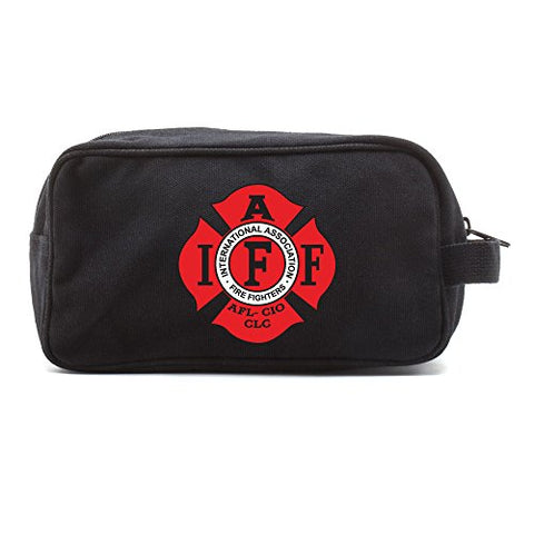 IAFF International Association of Fire Fighters Logo Canvas Shower Kit Travel Toiletry Bag Case