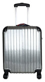 Carryon Travel Bag Rolling 4 Wheel Spinner Lightweight Luggage Case Silver