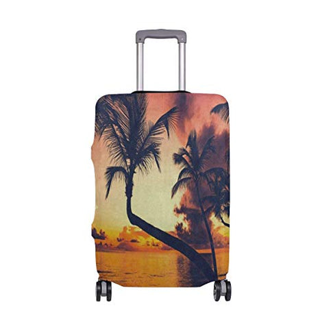 Luggage Cover Orange Sunset Palm Tree Beach Travel Case Suitcase Cover Bag Protector 3D Print