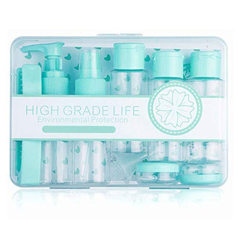 Tsa Approved Travel Toiletry Bottles/Containers Kit (LEAKPROOF BPA FREE) Travel Accessories - 12 Pieces/Clear Case