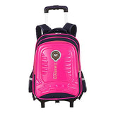 Qcc& Safety Reflective Trolley School Backpack Bags With Removable Waterproof Wheeled Trolley