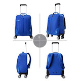 STATEGY 4 Wheels Trolley Backpack Executive Mobile Office Business Hand Cabin Luggage Laptop Rucksack Nylon Waterproof Bag for Women Traveling (Color : Blue, Size : 533521cm)