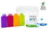 Clear Tsa Approved Carry-On Toiletry Bag Set + 4 Leak Proof Refillable Travel Bottles + 2 Travel
