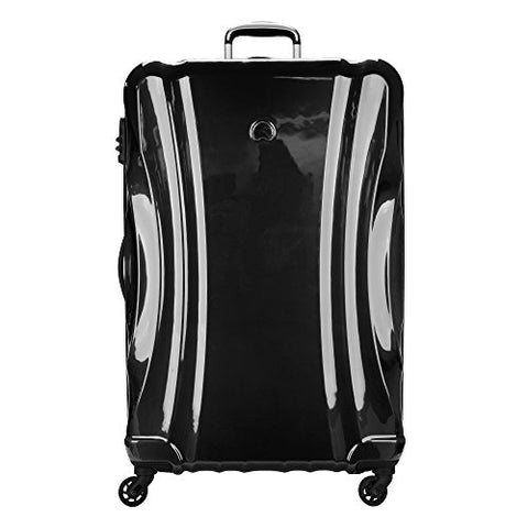 Delsey Luggage Passenger Lite Large Checked Luggage Spinner Suitcase, Black