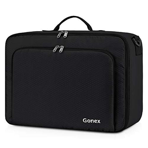 Gonex Travel Duffel Bag, Portable Carry on Luggage Personal Item Bag for Airlines, Water& Tear-Resistant 20L Black