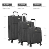 Regent Square Travel - Lightweight Luggage Set With Spinner Goodyear Wheels - Set of 3 Pieces - Soft Case - Grey