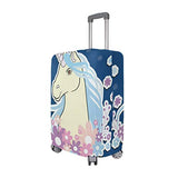Suitcase Cover Unicorn Floral Luggage Cover Travel Case Bag Protector for Kid Girls