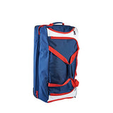 U.S. Polo Assn. Men'S 30In Deluxe Rolling Duffle Bag, Retractable Handle, Navy/Red
