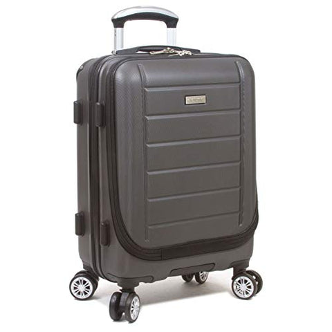 Dejuno Compact Hardside 20-Inch Carry-on Luggage with Laptop Pocket - Charcoal