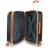 19V69 Italia Vintage Expandable Hard Spinner Carry-on Suitcase (20", Nero Black)