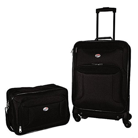 American Tourister Saxonville 2pc Luggage Set (21" Spinner & Boarding Bag) - Black