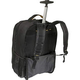 A.Saks Deluxe Expandable Wheeled Nylon Computer Backpack in Black