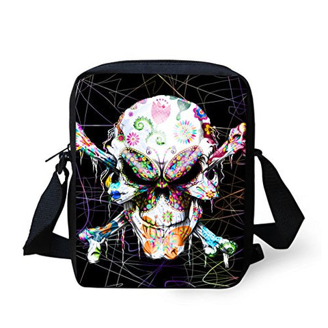 Doginthehole Skull Design Mini Cross-Body Phone Pouch Wallet Women Shoulder Handbag
