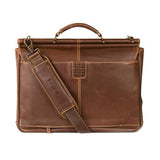 Boconi Bryant Dowel Rod 15" Laptop Leather Briefcase in Mahogany
