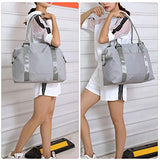 Forestfish Carry On Luggage Bag Sports Gym Bag Travel Duffel Bag, Grey