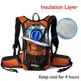 MIRACOL Hydration Backpack with 2L BPA Free Water Bladder, Thermal Insulation Pack Keeps Liquid Cool up to 4 Hours, Perfect Outdoor Gear for Hiking, Cycling, Camping, Running （Dark Orange）