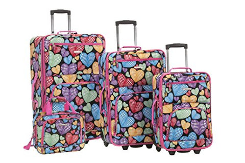 Rockland 4 Piece New Heart Luggage Set, Newheart, One Size