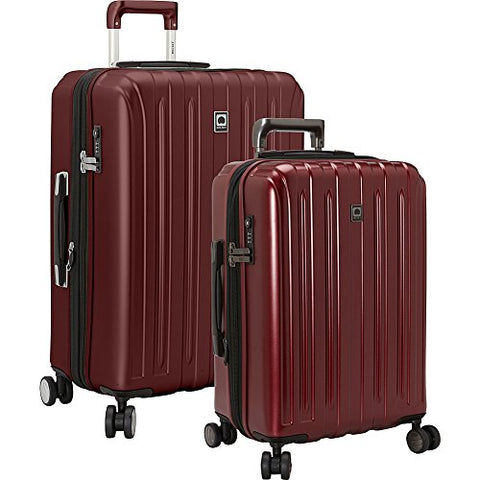 Delsey Luggage Titanium 2 Piece Hardside Spinner Carry On And Check In Set, One Size, Cherry Red