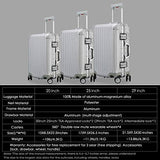 All Aluminum Hard Shell Luggage Hardside Suitcase With Spinner Wheels By Sindermore (Carbon Fiber Silver, 29 inch)