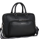 Ben Sherman Faux Leather Top Zip 15.0" Computer Bag Laptop Briefcase, Black, One Size