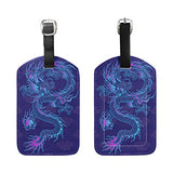 Blue Dragon Travel Leather Luggage Baggage Suitcases Tags Label Set of 2