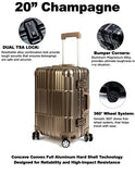 Cloud 9 - All Aluminum Luxury Hard Case 3 Sizes to Choose From (20",24",28") Durable with 360 Degree 4 Wheel Spinner TSA Approved