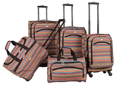American Flyer Gold Coast 5-Piece Spinner Luggage Set, Pink, One Size