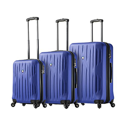 Mia Toro Italy Fabbri Hardside Spinner Luggage 3Pc Set, Blue