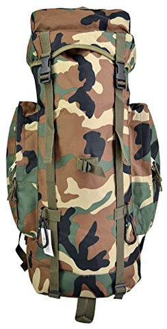 Explorer Tactical Deluxe Gear Camping Hiking Trekking Bag, Woodland Camo, 24 x 18 x 8-Inch