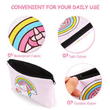 4 Pieces Makeup Bag Funny Cartoon Cosmetic Pouch Printed Toiletry Travelling Bags Cosmetic Bags for Women (Unicorn)