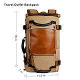 Ibagbar Canvas Backpack Travel Bag Hiking Bag Camping Bag Rucksack Khaki