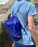 Bulk 20 Pack of Drawstring Backpacks - Sports Bag Cinch Sack (Blue)