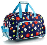 Kids 18 Inch Rolling Duffel Bag Shoulder Bag - Sports [Blue]