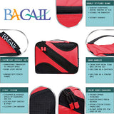 BAGAIL 4 Set Packing Cubes,Travel Luggage Packing Organizers with Laundry Bag Red
