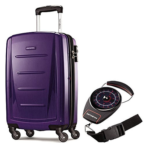 Samsonite Winfield 2 Fashion HS 20" Spinner Purple with Portable Luggage Scale