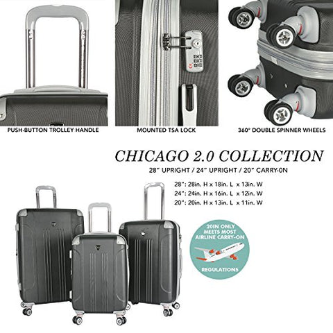 Travelers Club Luggage Premium Build with TSA-Lock, Black