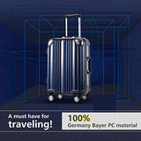 Coolife Luggage Aluminium Frame Suitcase with TSA Lock 100% PC (20in)