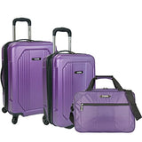 U.S Traveler Bloomington Carry-On 3-Piece Luggage Set - Purple