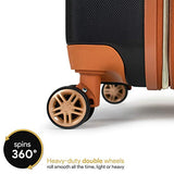 19V69 Italia Vintage Expandable Hard Spinner Carry-on Suitcase (20", Nero Black)