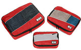 Premium 3pc Travel Orgenizer Packing Cube Set (Red)