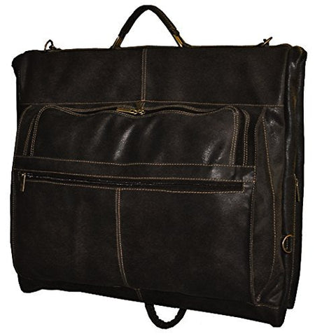 David King & Co. Distressed Leather Garment Bag, Cafe, One Size