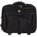 Calpak Ceo Black 2-Piece Rolling Laptop Briefcase Set